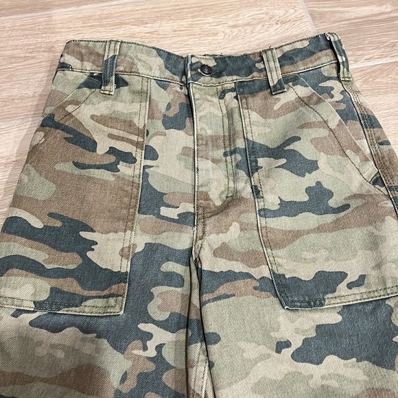 Free People utility camo jeans pants size 25 high waist rise We The Free cargo - Picture 4 of 14